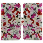 Wholesale iPhone 4S 4 Slim Flip Design Wallet Case (Flower)